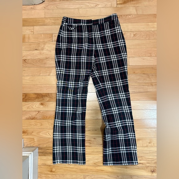 Navy Blue Vintage Burberry Plaid Pants - Picture 1 of 7